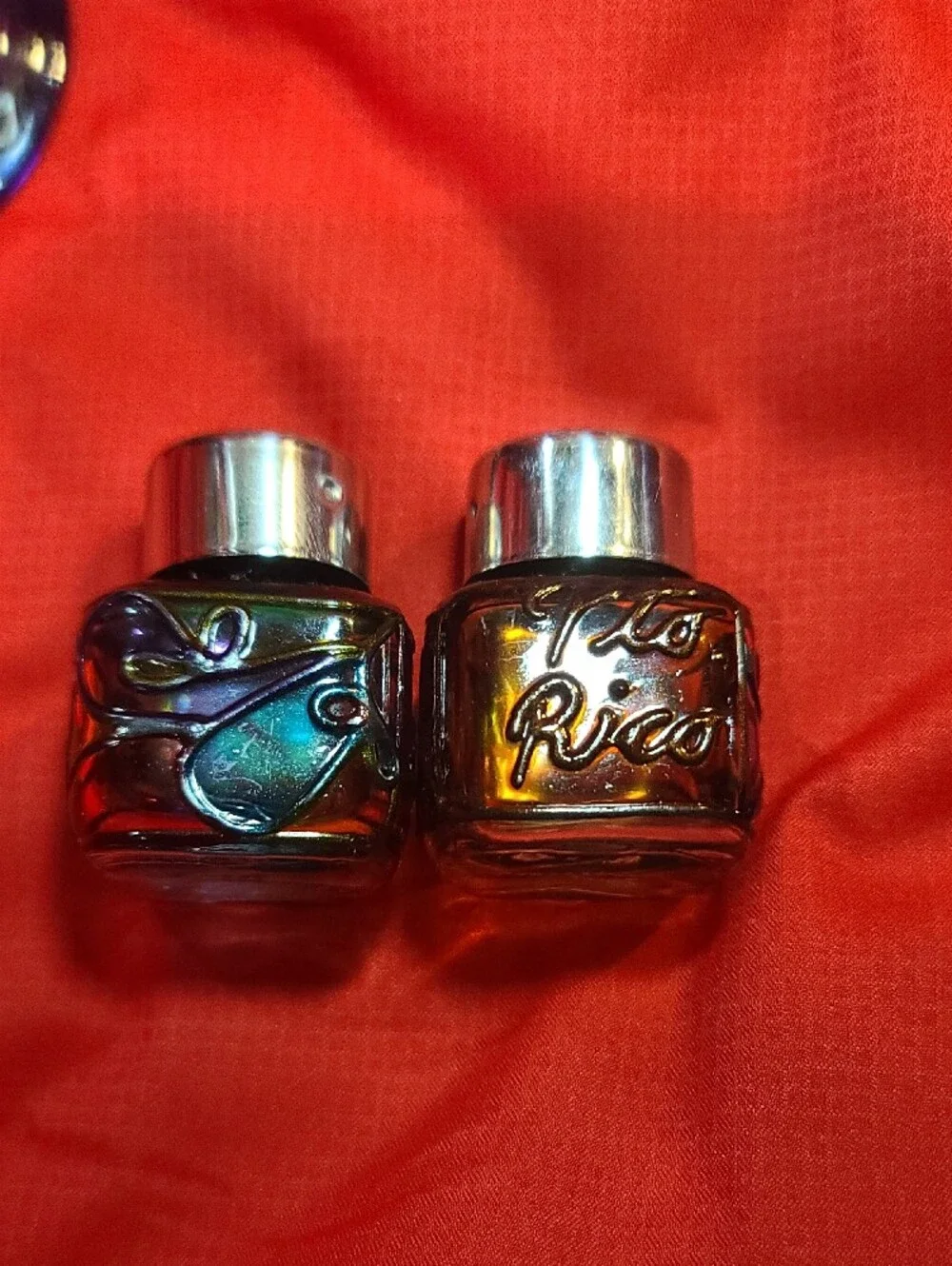 Puerto Rico -Stain Glass Look Decor Vase Salt Pepper Shakers Note Holder, Cross